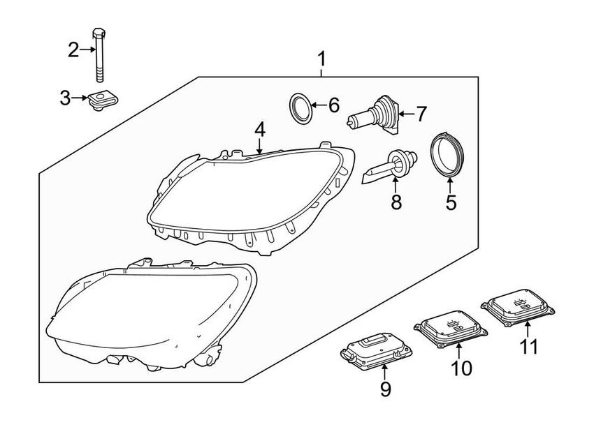 Mercedes High Intensity Discharge Headlight Control Module - Front 2168203789